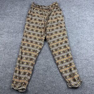 KAVU Jogger Pants Womens Small Multicolor Tribal Geometric Lightweight Casual